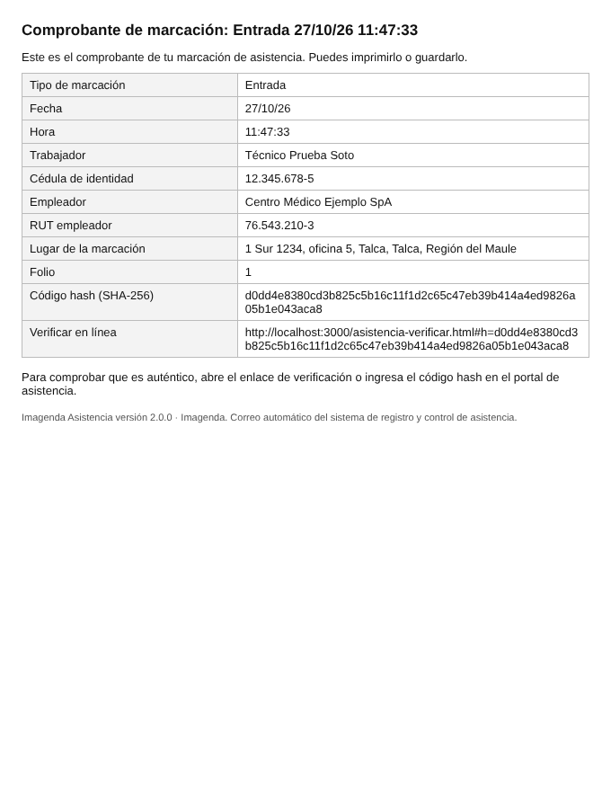 Comprobante por correo