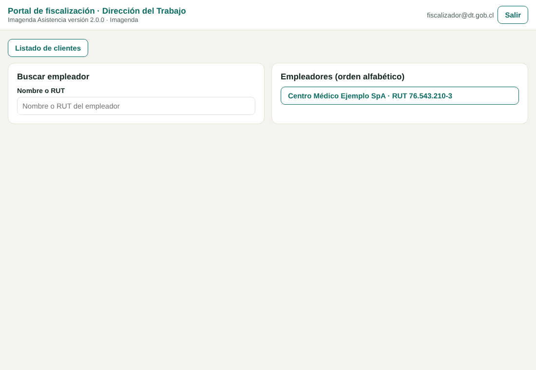 Búsqueda y lista de empleadores