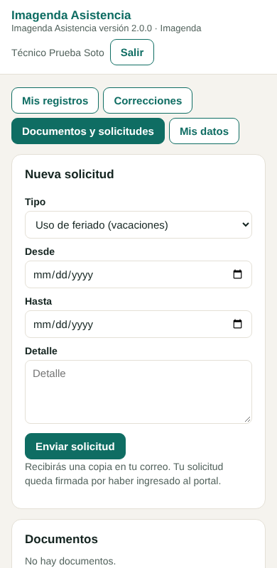 Nueva solicitud